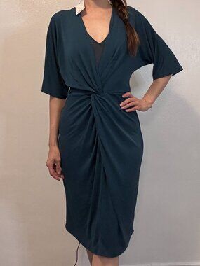 Mango faux-wrap midi dress i